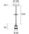 Lampefatning & roset, Designer - Bronze, 150cm ledning, E27