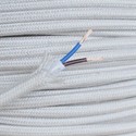 Hvid stofledning / tekstil - Metervare, minimum 5 meter, 230V