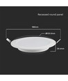 6W Ø12,5cm LED indbygningspanel - Hul: Ø11 cm, Mål: Ø12,5 cm