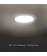 18W Ø22,8cm LED indbygningspanel - Hul: Ø20,5 cm, Mål: Ø22,8 cm