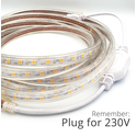 5 m. vandtæt LED strip (Type Z) - 230V, IP67, 120 LED/m, 9W/m, 1200 lumen/m
