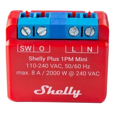 Billede af Shelly Plus 1PM Mini - WiFI relæ med effektmåling (230VAC)