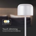 Outlet: V-Tac opladelig CCT bordlampe - Hvid, IP54, touch dæmpbar, model mini