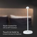 Outlet: V-Tac opladelig 3i1 bordlampe - Hvid, IP20, touch dæmpbar, model mini