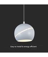 LED lampe - Ø12cm, Hvid, flot loftlampe, inkl. ophæng