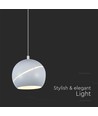 LED lampe - Ø12cm, Hvid, flot loftlampe, inkl. ophæng