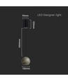 8W LED lampe - Flot loftlampe, Ø12cm, Champagne, inkl. ophæng