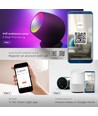 Smart Home lampe med RGB+WW - Sort, Tuya/Smart Life, virker med Google Home, Alexa og smartphones