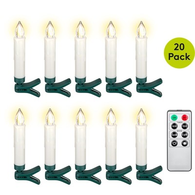 20-pak LED julelys inkl. fjernbetjening - Batteri, timerfunktion, trådløs