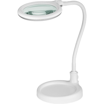 LED luplampe m/svanehals 6W - Hvid, bordlampe, klemme