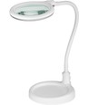 LED luplampe m/svanehals 6W - Hvid, bordlampe, klemme og fod