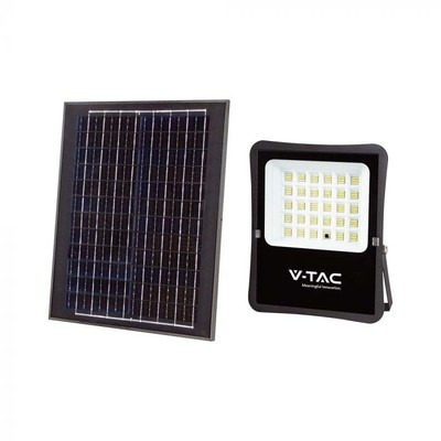 V-Tac 300W Solcelle projektør LED - Sort, inkl. solcelle, fjernbetjening, IP65 - Kulør : Neutral