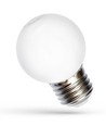 E27 1W RGB LED kronepære - G45, 260 grader, farveskiftende, dekorationspære