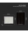 V-Tac 15W Solcelle projektør LED - Sort, inkl. solcelle, fjernbetjening, indbygget batteri, IP65