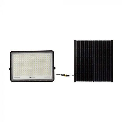 V-Tac 240W Solcelle projektør LED - Sort, inkl. solcelle, fjernbetjening, indbygget batteri, IP65 - Kulør : Neutral
