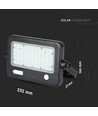 10W LED Solcelle projektør - IP65, Sort, inkl. solcelle, sensor