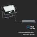 V-Tac 10W LED Solcelle projektør - Sort, inkl. solcelle, sensor, IP65