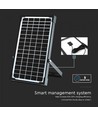 30W Solcelle projektør LED - IP65, Sort, inkl. solcelle, fjernbetjening, indbygget batteri
