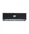 3W Solcelle væglampe LED - IP65, sort, sensor