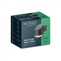 V-Tac 1W Solcelle væglampe LED - Sort, rund, IP54
