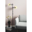 Outlet: Halo Design - D.C gulvlampe 2L Ø18 E27, Opalic m. eg-Sort