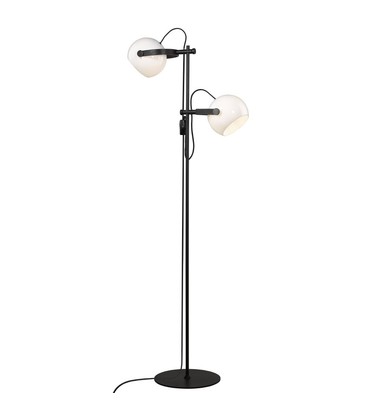 Outlet: Halo Design - D.C gulvlampe 2L Ø18 E27, Opalic m. eg-Sort