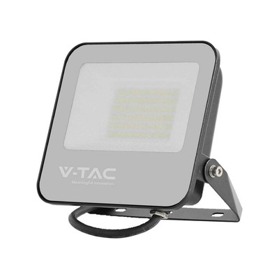 V-Tac 50W LED projektør - 185LM/W, arbejdslampe, udendørs - Dæmpbar : Ikke dæmpbar, Farve på hus : Sort, Kulør : Kold