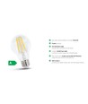 Spectrum 6,8W LED pære - 213 lm/W, A60, kultråd, klart glas, E27