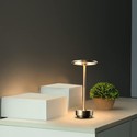 Opladelig LED bordlampe - Guld, touch dæmpbar, CCT, IP20