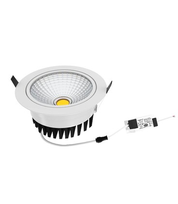 5W COB indbygningsspot - Hul: Ø7 cm, Mål: Ø8,5 cm, RA80, hvid kant, 230V