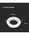 Downlight kit uden lyskilde - Hul: Ø7,4 cm, Mål: Ø8,2 cm, Hvid, vælg MR16 eller GU10 fatning