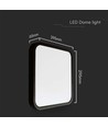 24W LED loftslampe - 29,5 x 29,5cm, Sort kant