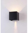 5W LED væglampe - IP65 udendørs, Firkantet, justerbar spredning, sort, inkl. lyskilde