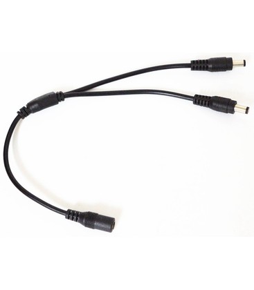 DC kabel splitter - Til LED strips, 5V-48V, sort