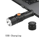 Kraftig LED lommelygte med zoom - Op til 1000 lumens, USB opladning, sort
