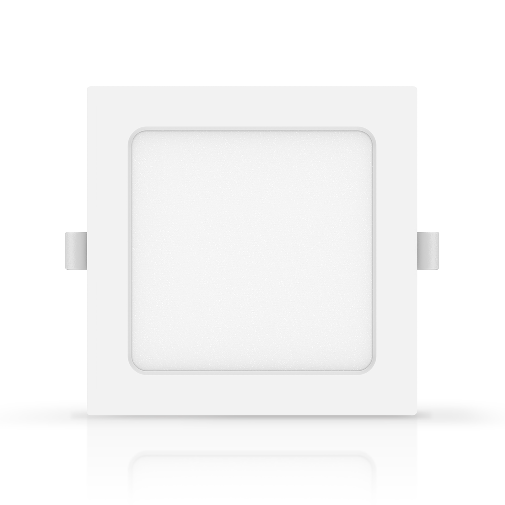 Outlet: LED Downlight Pro, Indbygning Firkantet 9W - Naturlig Hvid 4000K, Mat Hvid, Plastik, 145mm - Kulør : Neutral