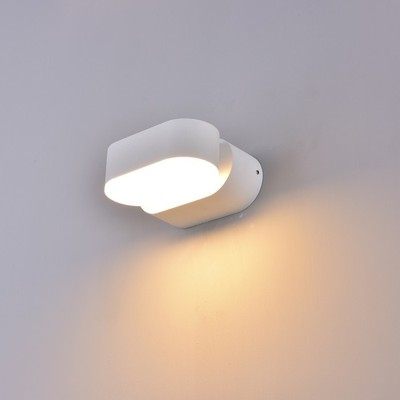 V-Tac 6W LED hvid væglampe - Oval, roterbar 350 grader, IP65 udendørs, 230V, inkl. lyskilde - Dæmpbar : Ikke dæmpbar, Kulør : Varm