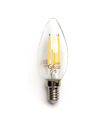 Outlet: LED Filament pære C35 E14 4W - 2700K Klar