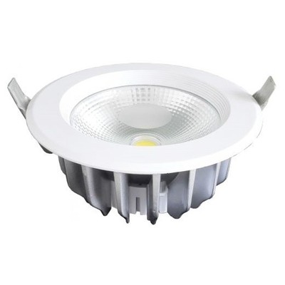Restsalg: V-Tac 10W LED indbygningsspot - Hul: Ø12 cm, Mål: Ø13.5 cm, 230V - Dæmpbar : Ikke dæmpbar, Kulør : Kold