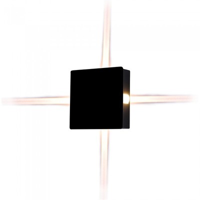 V-Tac 4W LED sort væglampe - Firkantet, IP65 udendørs, 230V, inkl. lyskilde - Dæmpbar : Ikke dæmpbar, Kulør : Varm