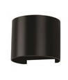 5W LED væglampe - IP65 udendørs, rund, sort, justerbar spredning, inkl. lyskilde