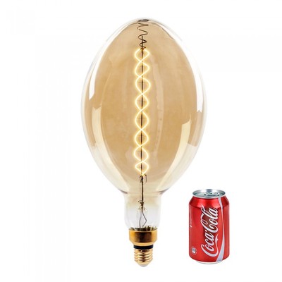 V-Tac 8W LED kæmpe globepære - Kultråd, Ø18 cm, dæmpbar, ekstra varm hvid, 2000K, E27 - Dæmpbar : Dæmpbar, Kulør : Ekstra varm