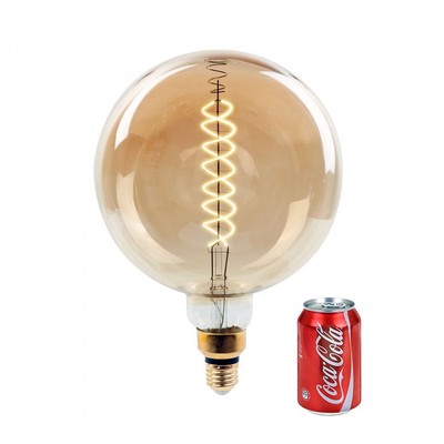 V-Tac 8W LED kæmpe globepære - Kultråd, Ø20 cm, dæmpbar, ekstra varm hvid, 2000K, E27 - Dæmpbar : Dæmpbar, Kulør : Ekstra varm