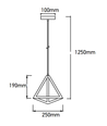 V-Tac geometrisk pendellampe - Guld farve, triangle, E27