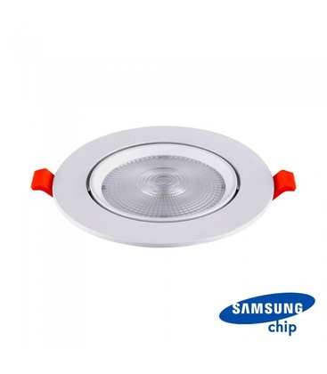 V-Tac 20W LED spotlight - Hul: Ø14,5 cm, Mål: Ø17 cm, 3 cm høj, Samsung LED chip, 230V