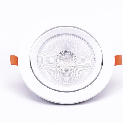 V-Tac 20W LED spotlight - Hul: Ø14,5 cm, Mål: Ø17 cm, 3 cm høj, Samsung LED chip, 230V - Dæmpbar : Ikke dæmpbar, Kulør : Varm