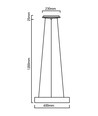 V-Tac 30W LED lysekrone - Hvid, blødt lys, dæmpbar, varm hvid, inkl. lyskilde