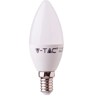 V-Tac 3W LED kertepære - B35, E14, 230V - Dæmpbar : Ikke dæmpbar, Kulør : Varm