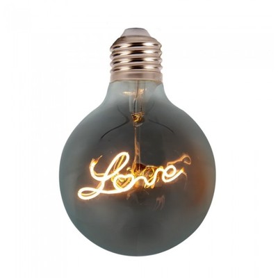 V-Tac 5W LED Love globepære - Kultråd, Ø12,5cm, ekstra varm hvid, E27 - Dæmpbar : Ikke dæmpbar, Kulør : Ekstra varm