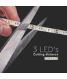 5m 11W/m stænktæt LED strip - 12V DC, IP65, 60 LED pr. meter